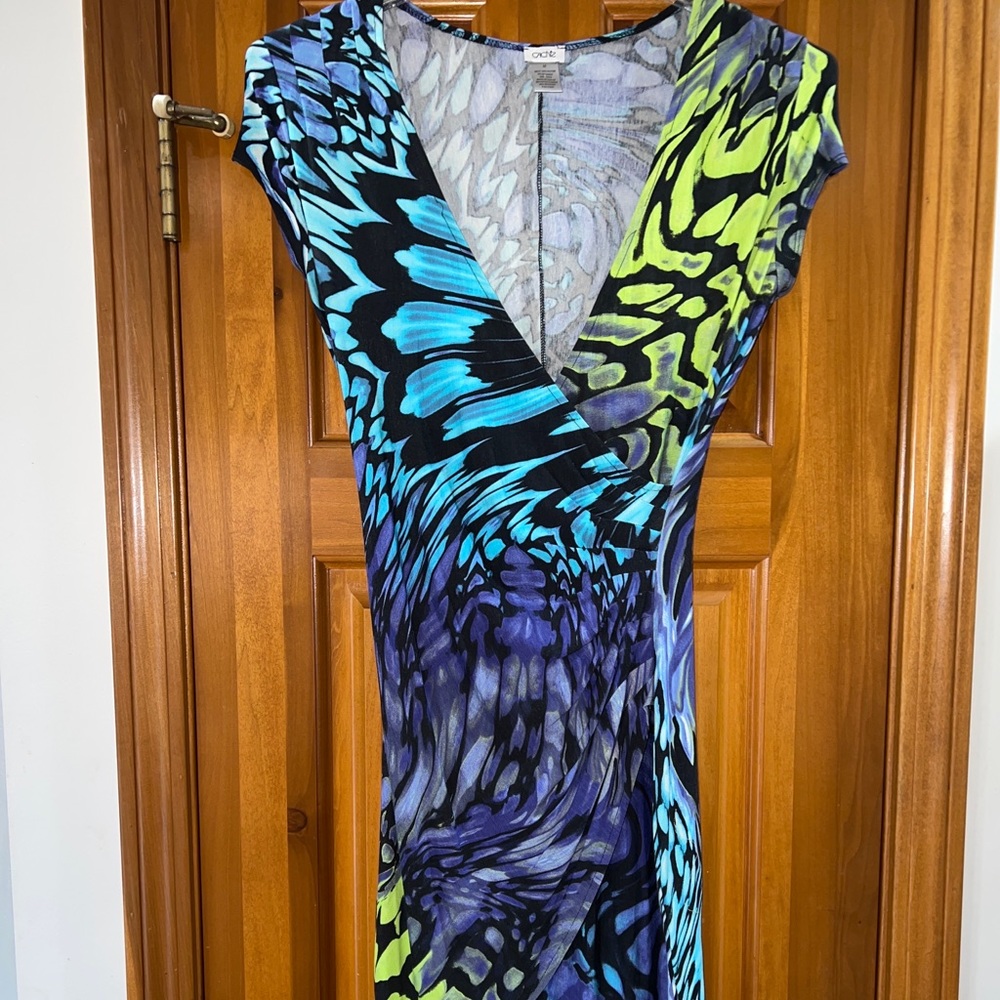 Cache knee length wrap dress sz Medium multi color